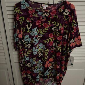 Brand new LuLaRoe Irma top Mickey Mouse with roses pattern; Size: S